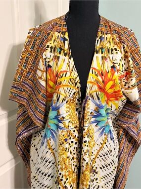 Jaquline Design Studio Bright Tropical Print Kimono Boho‎